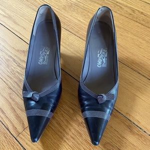 Black Ferragamo heels in great condition